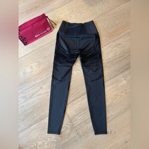 Black Fanka Body Sculpt High Compression Leggings with Tribal Design